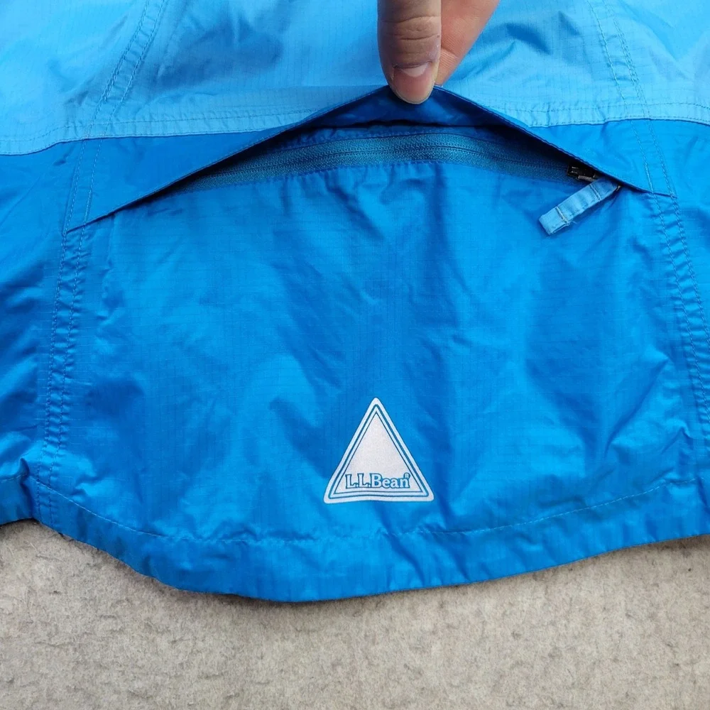 LL Bean Jacket Kids L‎ 14-16 Full Zip Hooded Raincoat Microfleece Lined 248055